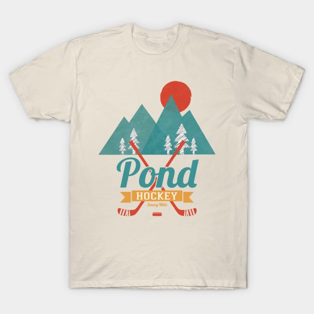 Retro Pond Hockey T-Shirt by SaucyMittsHockey